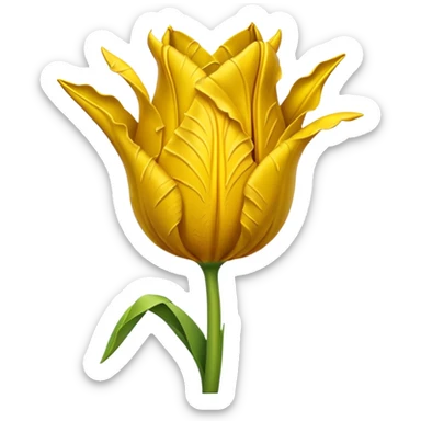 wilted tulip flower yellow sticker