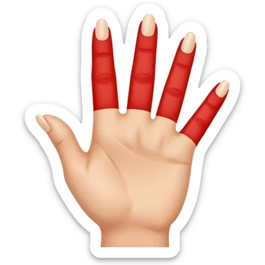 Create a emoji of hand with index finger middle finger and ring finger showing and keep the thumb and little finger closed sticker