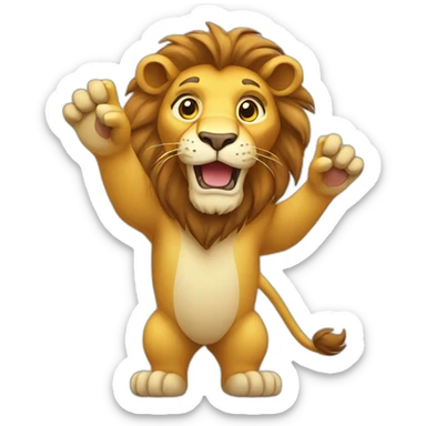  lion waving sticker