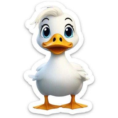 duck with hair like elsa from forzen sticker