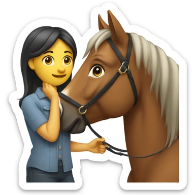 Girl with horse sticker