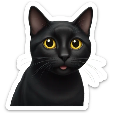 amazed magical black cat  sticker