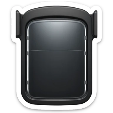 black riot shield with the word RCR in white and a rectangular viewing window sticker