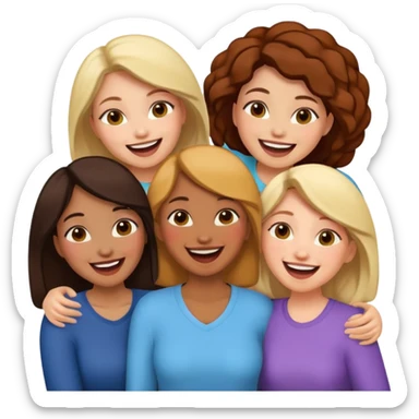 a group of friends who are female sticker