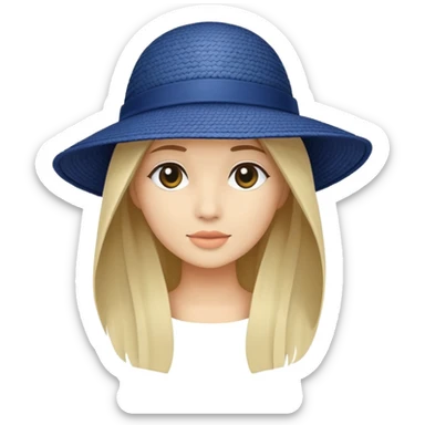 Dark blue wide-brimmed floppy hat sticker