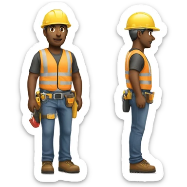 construction worker WEARING TOOL BELT sticker