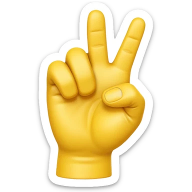 A 3D Apple-style yellow hand emoji, closed fist with thumb pointing backward over the shoulder direction, smooth rounded shape, shiny surface, clean minimal background. sticker