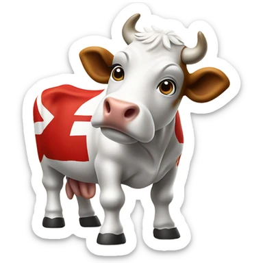 cow wearing kansas city chiefs jersey sticker