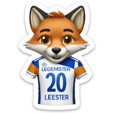 Fox wearing Leicester shirt sticker