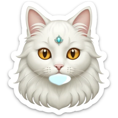 White Cat art nouveau sticker
