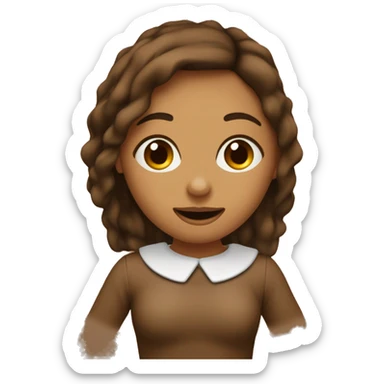 Crea un emojis de una chica conun linares entre la nariz y la boca lado izquierdo, pelo lacio negro ralla en el medio, color de piel canela sticker