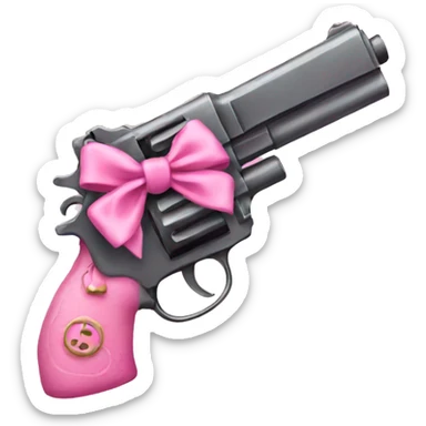 pink pistol with  pink bow sticker