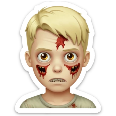 Create a zombie blonde boy sticker