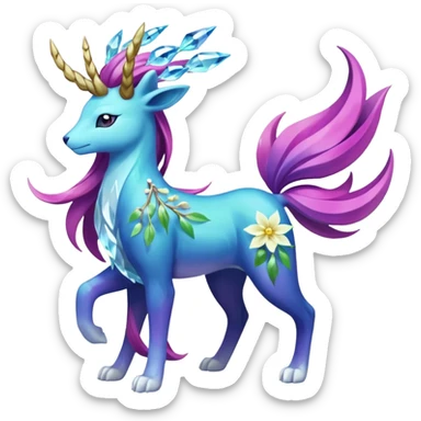 Suicune-Aurorus-Amaura-Meganium-fusion (full body) sticker