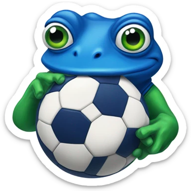 blue pepe frog in soccer jersey sticker