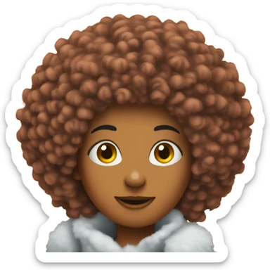 ice spice in her orange Afro wig  sticker