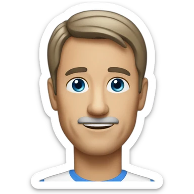 A 50-yo with Bob brown haircut and blue eyes sticker