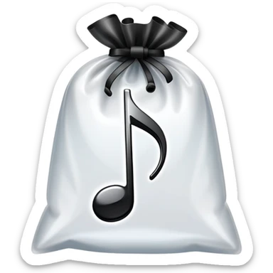 ziplock bag containing a single musical note sticker