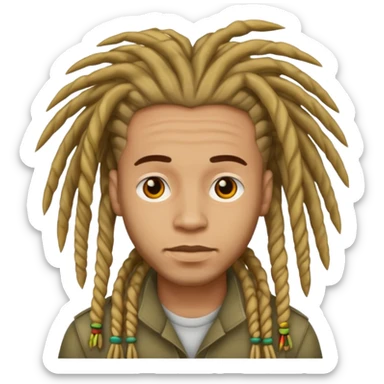 light skin man with dreadlocks sticker