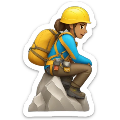 Climb a mountain - couple emoji sticker