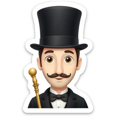Jewish man with long nose and a top hat sticker