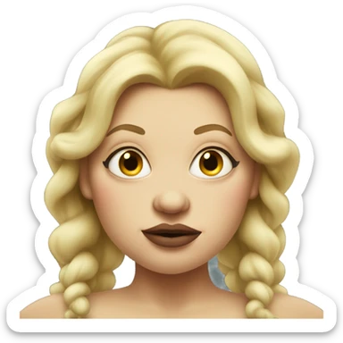 fat Blond ogre woman with big lips and long eyelashes  sticker