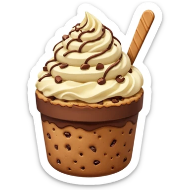 Crumble cookie arcoíris de Nutella y chocolate con un helado de vanilla encima
 sticker