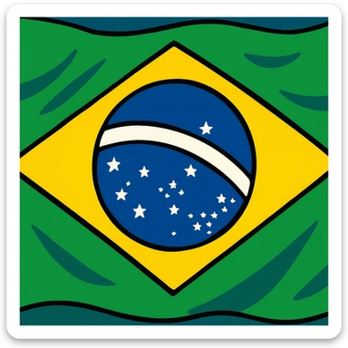 bandeira do Brasil, vibrante, cores vivas, sem texto sticker