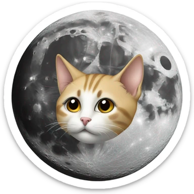cat on the moo  sticker