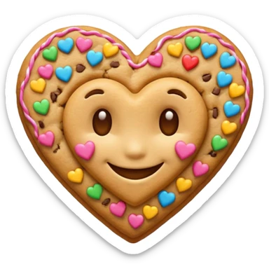 Cookie heart, make it smile.  sticker