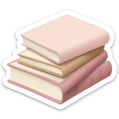 aesthetic book stack beige and light pink sticker