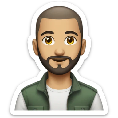 Iranian boy with a buzzcut and a beard  sticker