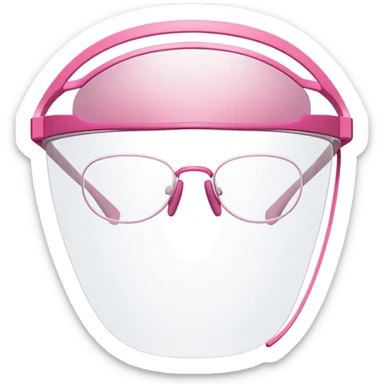 extremely minimalist pink visor glasses, single thin curved line design, barely there sticker
