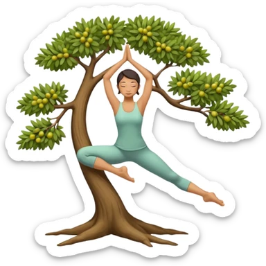 icon on the theme of yoga classes. image of a person in tree asana pose sticker