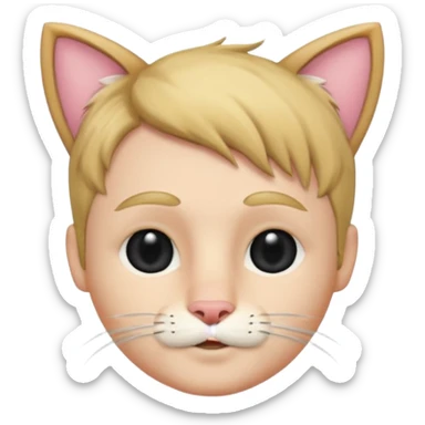 white boy with cat tail with little facial hair and cat ears sticker
