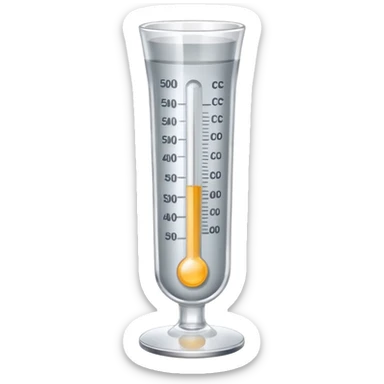 at a 45-degree angle backward and slightly to the right, the thermometer in a glass cup should be gray, like a mercury thermometer, and show 50+>C. sticker