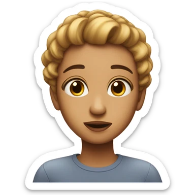 looking in awe at beauty sticker