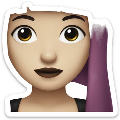 gothic Woman  that has white skin and Long Dark red hair and fringe bangs sticker