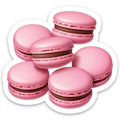 Pink macaroons on plate  sticker