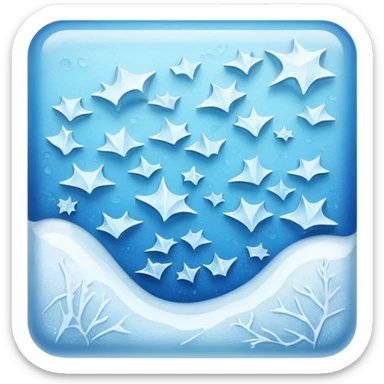 Frost creeping over the surface, half-covered sticker