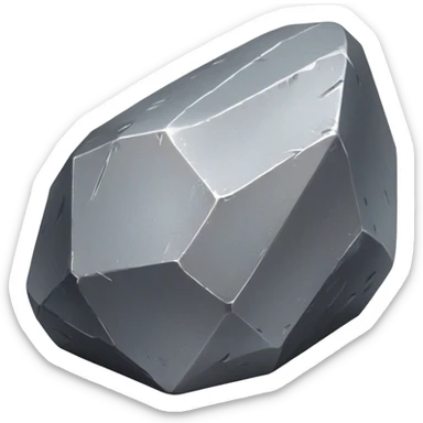 Cinematic Realistic Lead Ore, Heavy and dense, with a matte gray surface and subtle metallic glimmer. The metal's weight and durability are evident, with soft, sharp edges and a slight texture that enhances its solid presence. Soft glowing outline, capturing the essence of raw strength and industrial power in lead ore. sticker