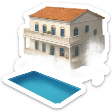 Big house greece style with terrace and swimming pool  sticker