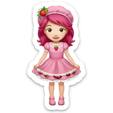 modern day cartoon character strawberry shortcake full body sticker