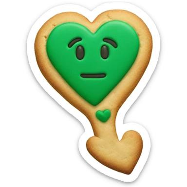 cookie heart with dark green anchor sticker