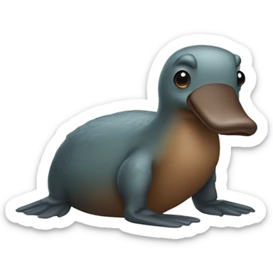 The platypus that curled up in its crib sticker