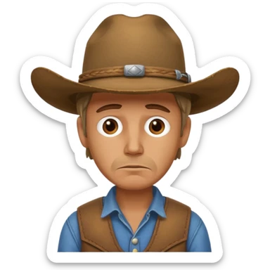 Sad cowboy sticker