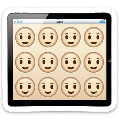 Sand colored emojis visualizing daily planning on an iPad  sticker