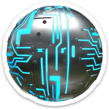 Futuristic technological ball sticker