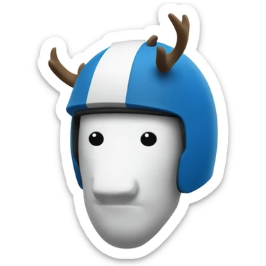 Blue elk in a white helmet sticker
