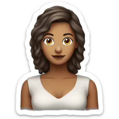 uma mulher morena fazendo sinal de certinho, com olhos castanho cabelo liso castanho , como uma mae aprovando algo sticker